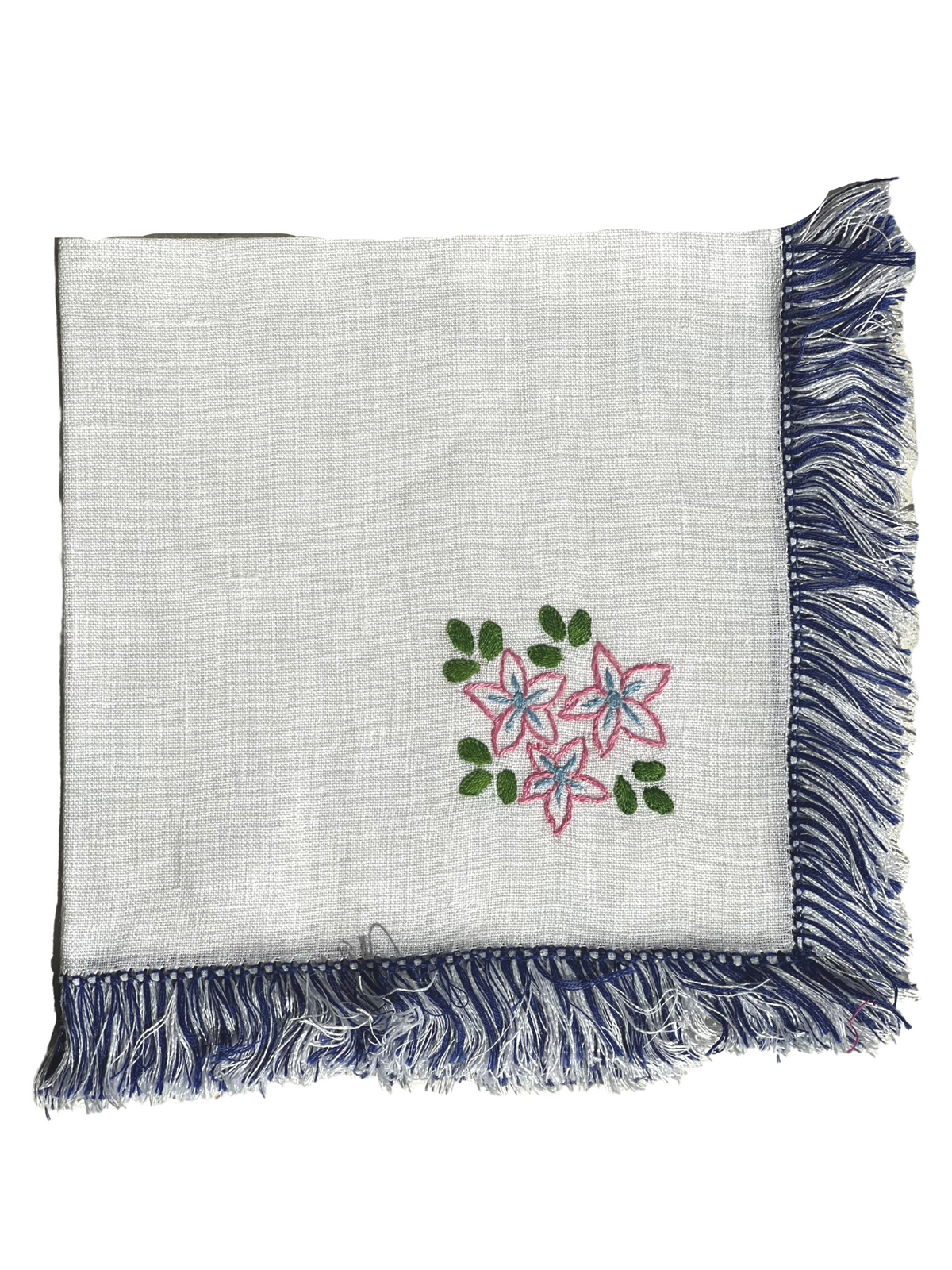 Fringe Dinner Napkin with Hand Stitched Noche Buena -  Holiday Collection