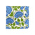 Block Print Blue and Green Cloth Napkin
