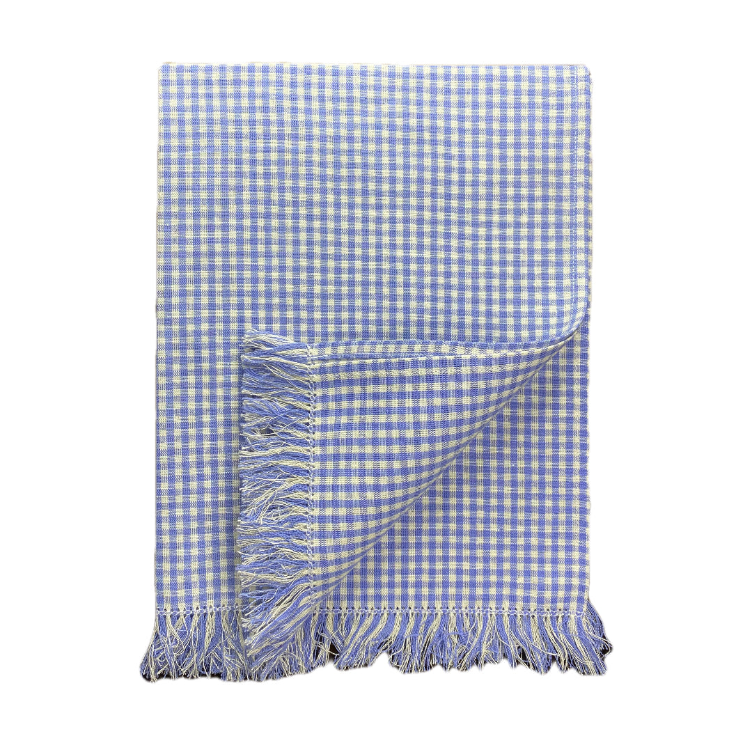Blue Picnic Hand-Knotted Fringe Hand Towel