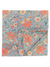 French Blue and Coral Floral Blockprint Dinner Napkin