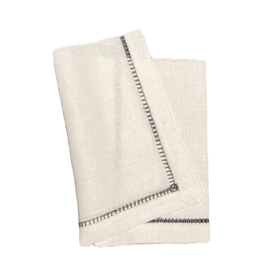 Gray Ladder Stitch Dinner Napkin