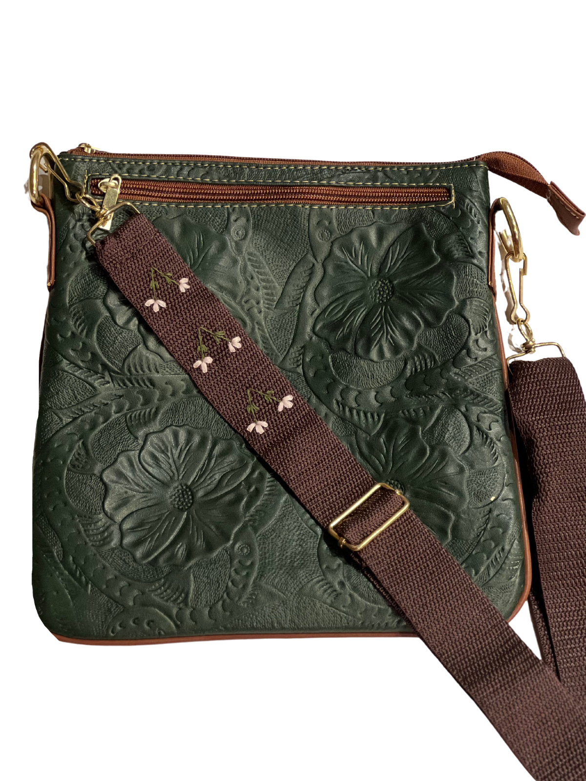 Leather Crossbody - Green model 2