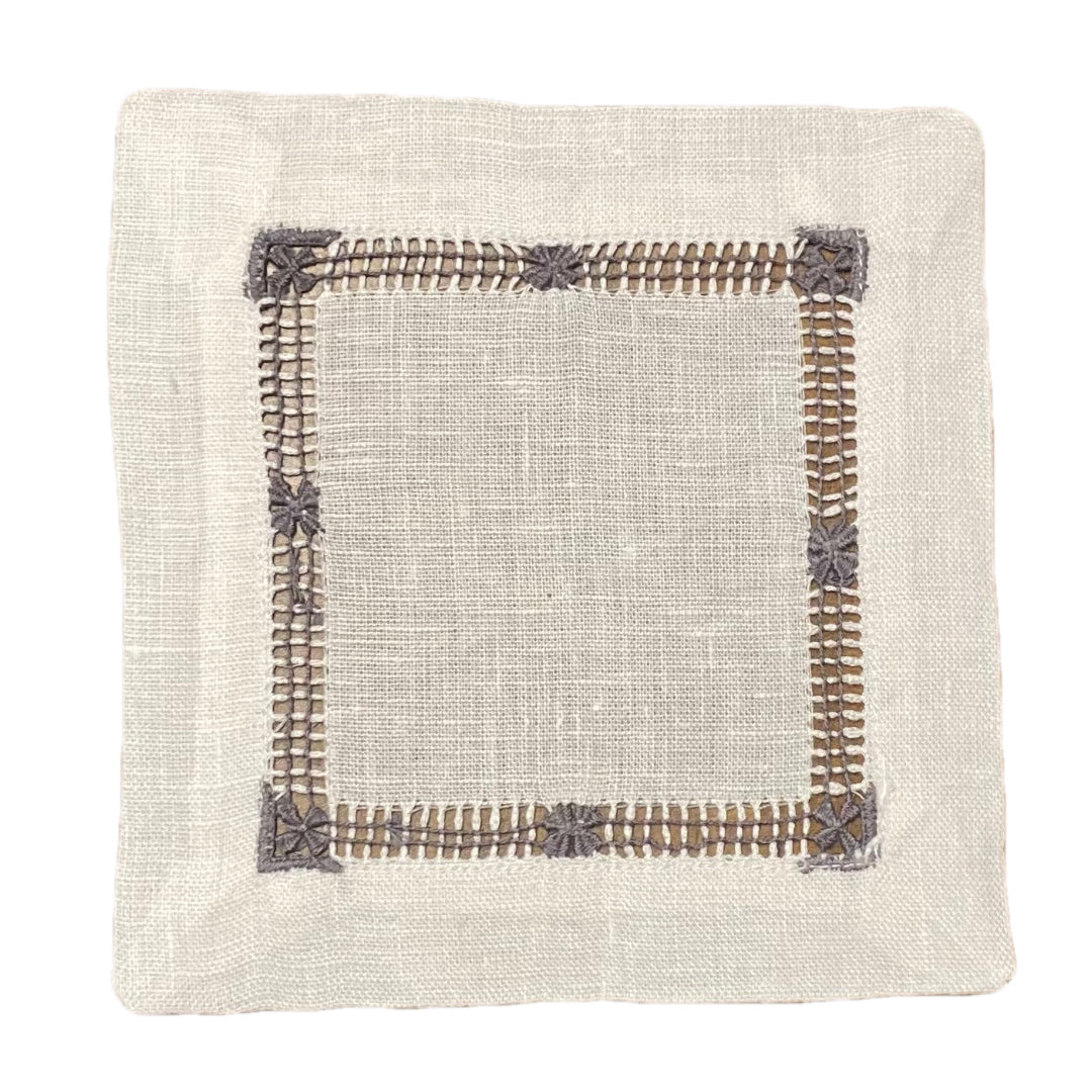 Iron Flower Stitch Cocktail Napkin