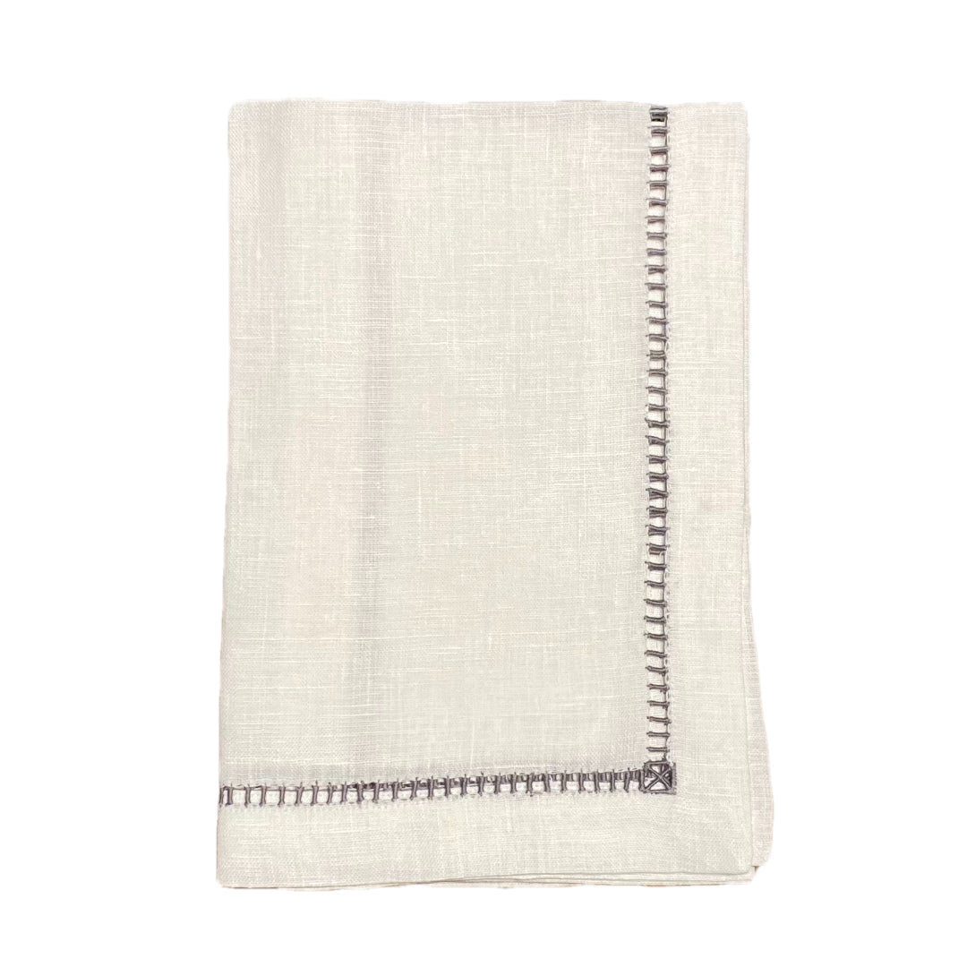 Gray Ladder Stitch Dinner Napkin
