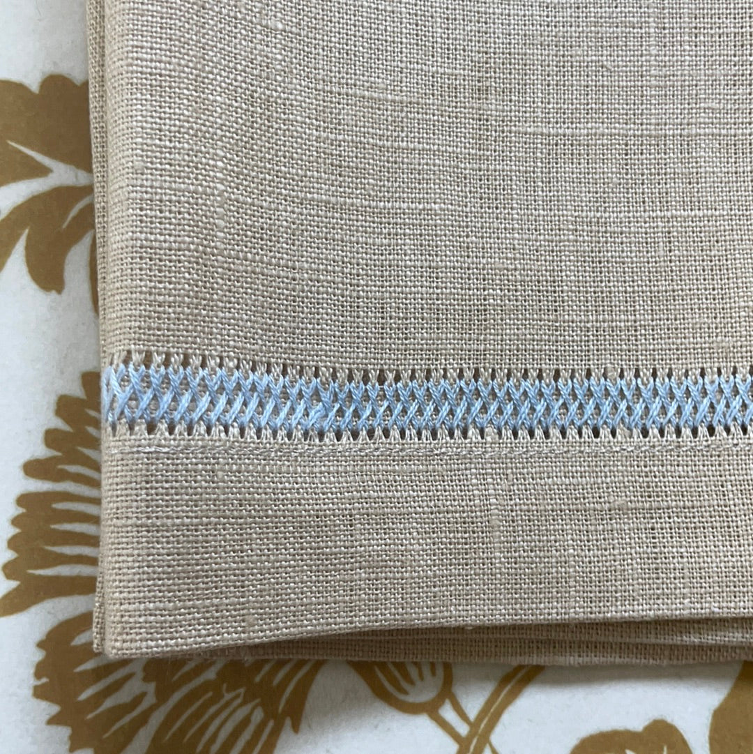 Natural with Sky Zig Zag Hand Towel