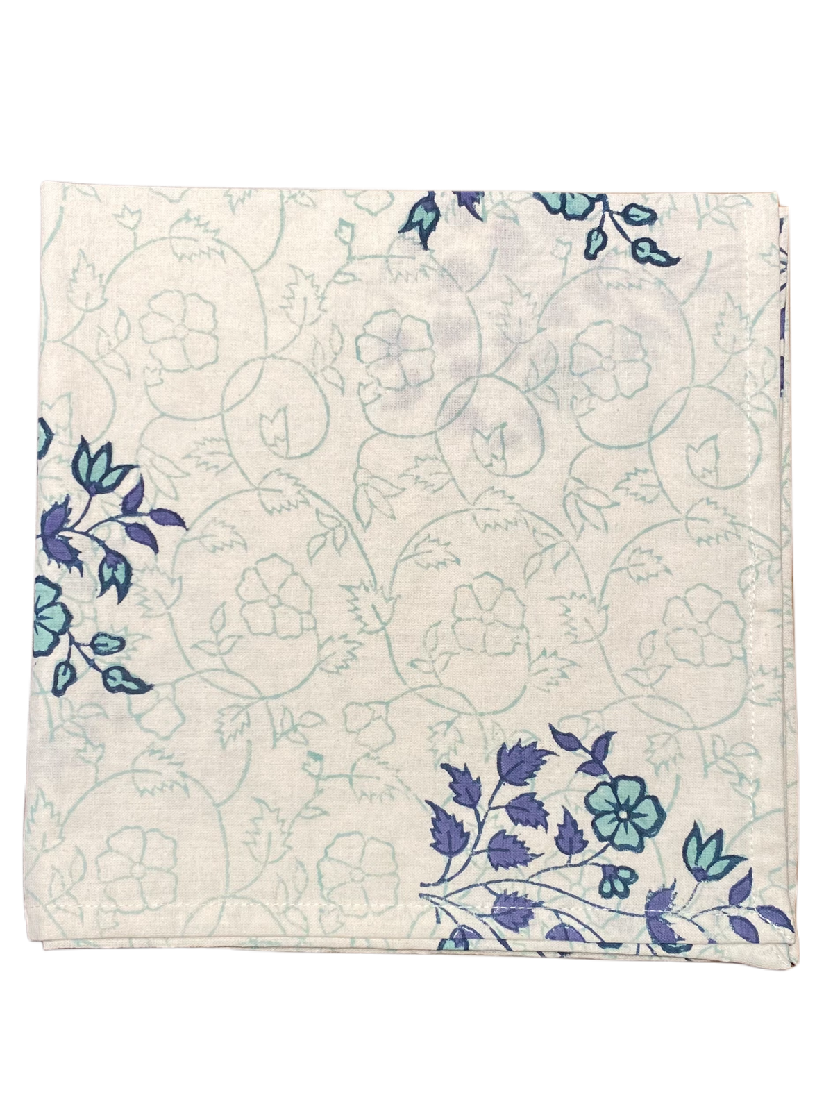 Block Print in Blue Daisies Napkin