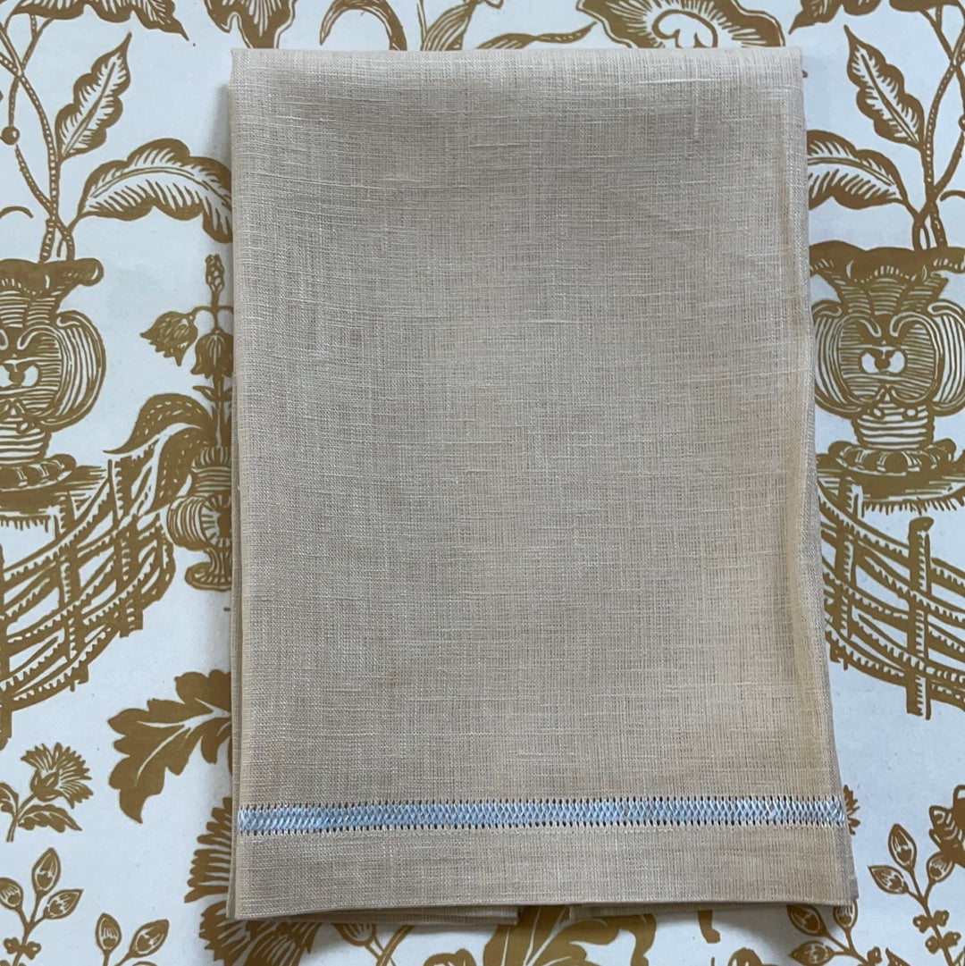 Natural with Sky Zig Zag Hand Towel