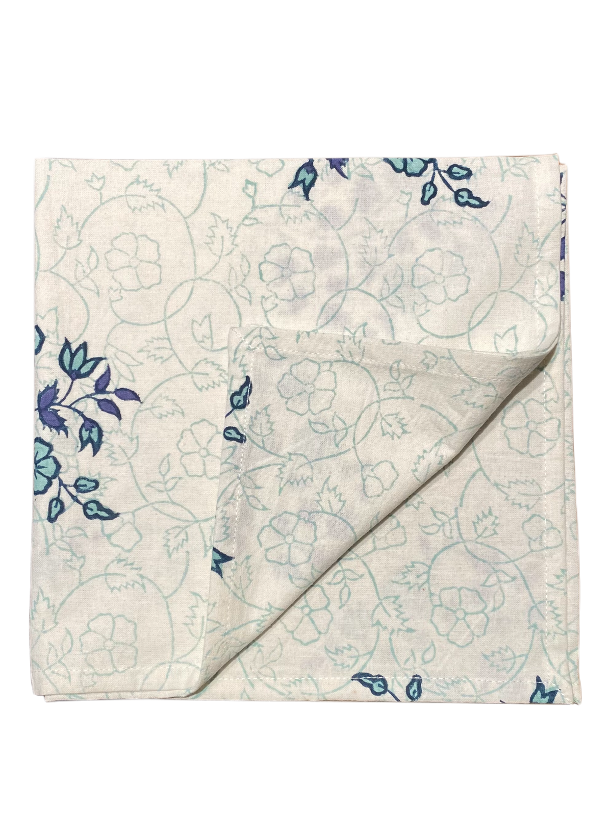 Block Print in Blue Daisies Napkin