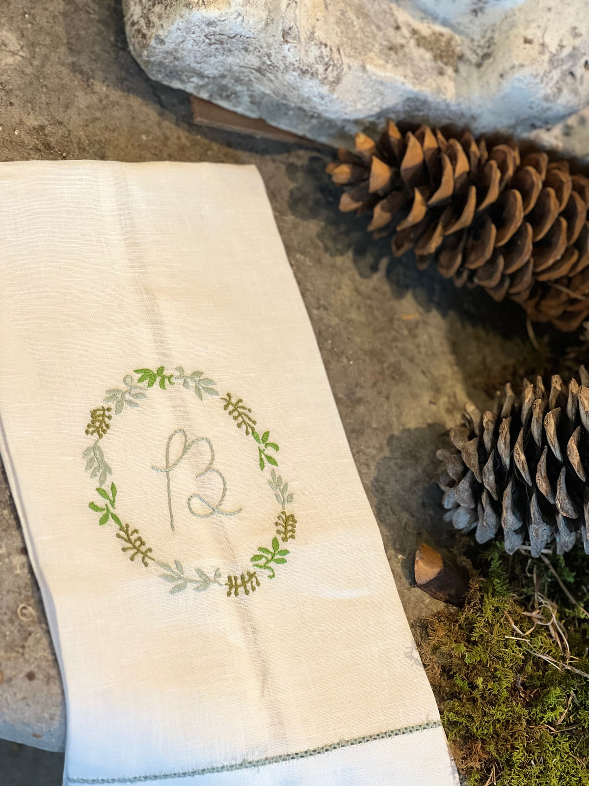 Green Wreath with Initial