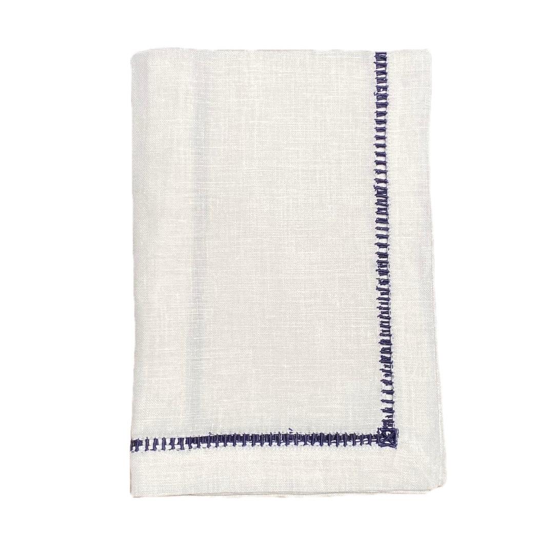 Navy Blue Ladder Stitch Dinner Napkin