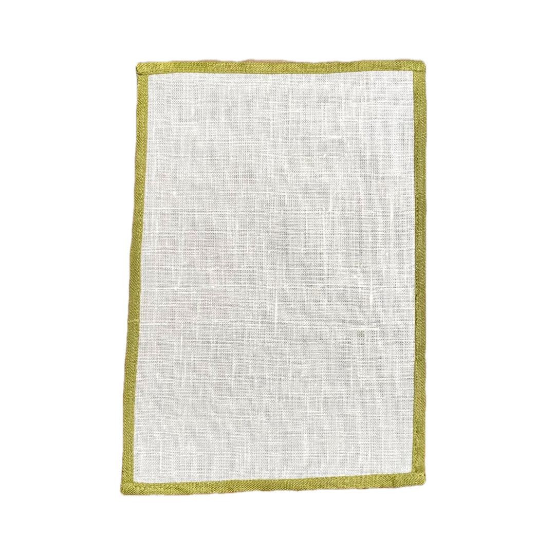 Olive Fold Over Color Edge Napkin