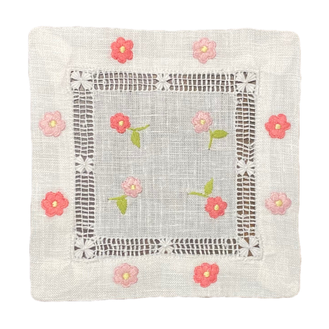 Pink and Blush Flower Daisies Cocktail Napkin