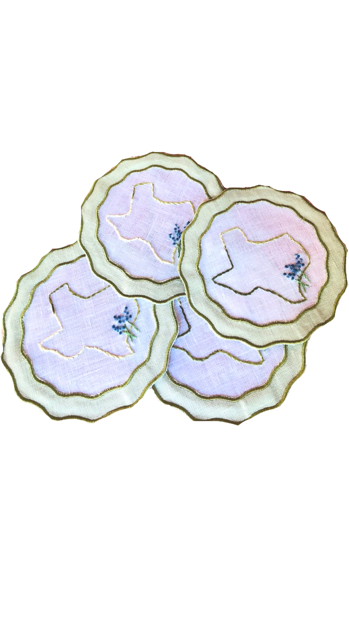 Hand Embroidered Cocktail Napkins Hibiscus Linens